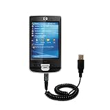Coiled Power Hot Sync and Charge USB Data Cable w/ Tip Exchange for the HP iPaq 211 - Gomadic Brand