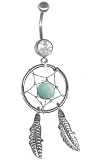 Mystic Green Dream Catcher Belly Ring-14g 3/8