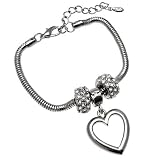 Acosta - Crystal Heart Charm Bracelet