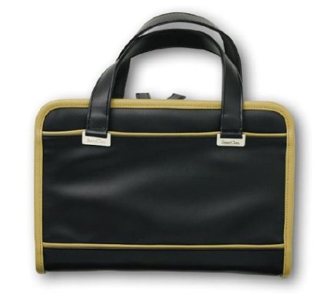 Leather-Look Large Black with Camel Taping Bible Cover under Bible Covers in The Books Store