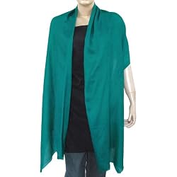 Teal Pashmina Scarves Cashmere for Women, Crafted in India