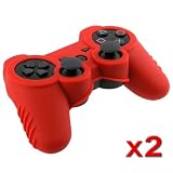 Red Soft Silicone Skin Case (2 Pack) for Sony PS3 Controller