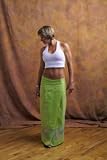 Light-Green TransparentTwo-toned Wrap Around Skirt