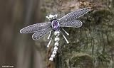 Amethyst brooch, 'Enchanted Dragonfly'