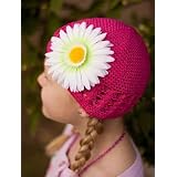 Girls "My Little Noggin" Hot Pink crochet beanie kufi hat for baby & toddler