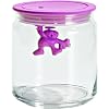 A di Alessi Gianni 3-Cup Glass Jar with Plastic Lid, Pink