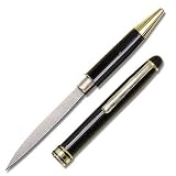 Deluxe Black Ink Pen Knife with Straight Blade
