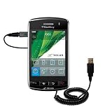 Coiled Power Hot Sync and Charge USB Data Cable w/ Tip Exchange for the Blackberry Storm - Gomadic Brand