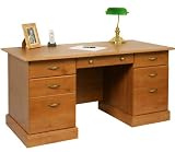 Teknik French Gardens Pine Study Desk Antique Pine Effect Finish Workstation