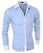 Generic Men's Slim Fit Collision Color Button Down Shirt