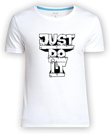 HuaTu Little Boys' Just Do It Fonts Cotton T-shirt Tees White XL