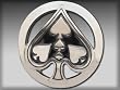 Silver Star "Big Spade" Chrome Metal Belt Buckle