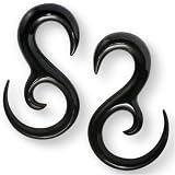 Pair of Black Water Buffalo Horn Hooks - BY12: 2g