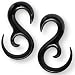 Pair of Black Water Buffalo Horn Hooks - BY12: 8g