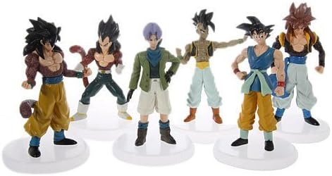 Triline Set of 6 pcs Dragonball Z Dragonball AF Saiyan 5 GOKU Action Figure 5 by Triline