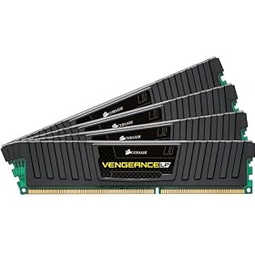 Corsair CML16GX3M4A1600C9 LP Vengeance Memory 16GB 1600MHz CL9 DDR3 Four Module Kit