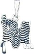 Sterling Silver Antiqued USA Flag Pendant