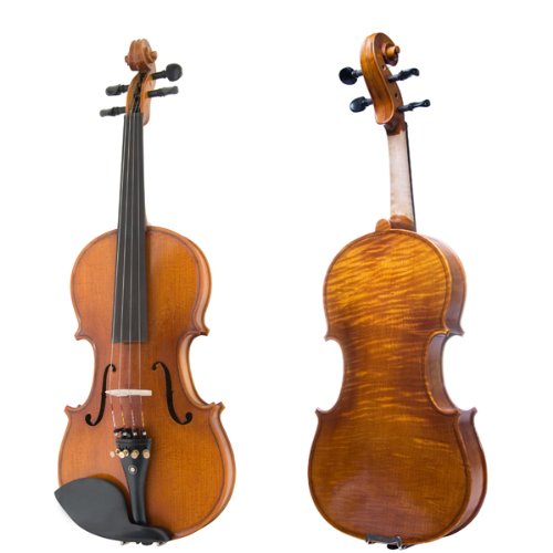 Mendini MV650 1-Piece Back Ebony Fitted 4/4 Full Size Violin Outfit