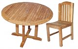 Teak Dining Set Padua 48 4 Aquinah chairs wo arms