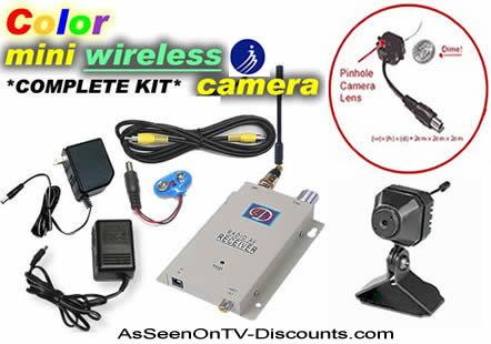 1.2 Ghz Hidden Mini Pinhole Nanny / Spy Wireless Color Video Camera