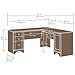 Sauder Harbor View L Shaped Computer Desk Home Office with File Cabinet Storage Drawer, Cable Management, Keyboard Tray, in Antiqued Paint