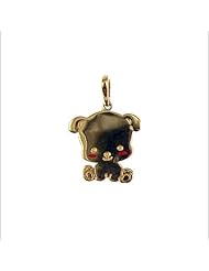 14k Yellow Gold, Puppy Dog Pendant Charm 15mm Wide