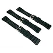 3 Watch Bands Black Strap Sport 20mm
