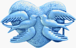 Swallows in hearts Belt Buckle