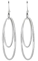 Sterling Silver Double Oval Earrings