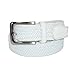 CTM® Men's Elastic Braided Stretch Belt with Silver Buckle, M 34-36, White