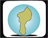 Decorated Mouse Pad with geographical, map, outline, geography, Benin, region, place, land