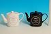 Porcelain Tea Pot Black / White 2 PER PACK (D08927D)
