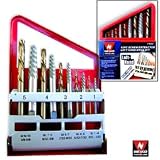 Pro-Grade 10-Piece Alloy Screw Extractor Solid Cobalt Left Hand Drill Bits Set