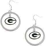 NFL Green Bay Packers Floating Logo Hoop Earrings
