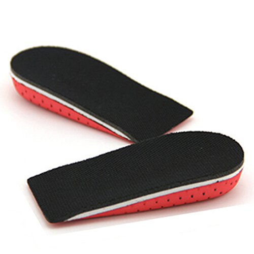 KalevelÂ® Height Increase Insole 2.3cm 0.9 Inches Half Elevator Insole Breathable Invisible Increased Insole Shoe Lifts Increased Shoe Pads Elevator Insoles for Men Women (Red)
