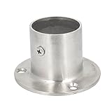 uxcell　ワードローブレールサポート　ステンレス鋼　シルバートーン　3個入り　フランジ