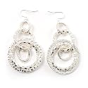 Long Mesh Hoop Earrings (Silver Tone)