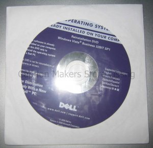 Dell Windows Vista Business 32BIT SP1 Operating System Reinstallation DVD - MEDIA DVD ONLY! No Key Included