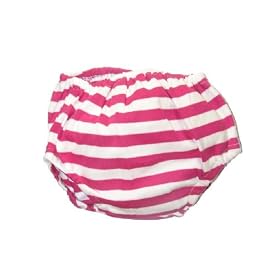 Fuchsia/ White Stripe Diaper Cover by Zutano