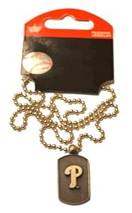 Philadelphia Phillies Aminco, Inc. Silver Chain Dog Tag Style Necklace