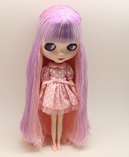 12'' Dolls You Can Diy Arm Can Move the Knees Pink Purple Color Hair(naked Baby)