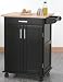 Home Styles Promo Kitchen Cart - Black Finish with Natural Wood Top 88-5042-95