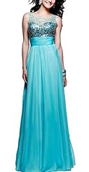 High-Neck Cocktail Chiffon Belted Beaded Party Dress 