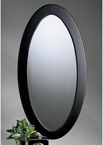 Butler Mozart Cafe Brown Wood Oval Wall Mirror, 19-1/2"W, 38"H