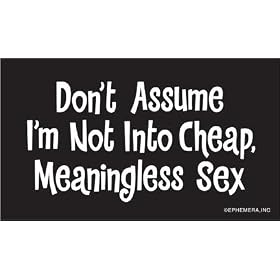 Don't Assume I'm Not Into Cheap, Meaningless Sex Sticker