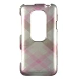 Pink Plaid Hard Case Snap On Faceplate Cover For HTC Evo 3D