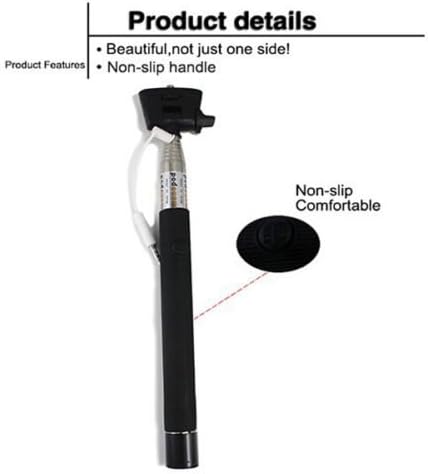 Selfie Stick Self Portrait Wireless Cable Control Monopod [Battery Free] Extendable Handled Stick with Adjustable Phone Holder Mount & Built-in Remote Shutter Designed for Apple & Android Smartphones,black