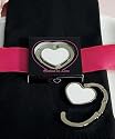 White Heart Shaped Purse Hook with space saving wrap around" hook"