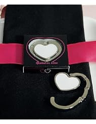 White Heart Shaped Purse Hook with Space Saving Wrap Around Hook by Autumn Rose Wedding