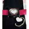 White Heart Shaped Purse Hook with space saving wrap around" hook"